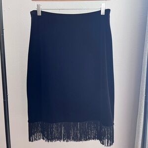 Collections by Milla Bell Black Velvet Fringe Skirt – Medium, Beaded Hem Detail